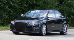 Márkajelzés nélküli hűtőrács Audi A4 B7 (2004-2008) RS4 zongoralakk fekete-image-6016933