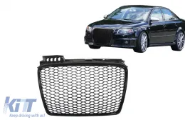 Márkajelzés nélküli hűtőrács Audi A4 B7 (2004-2008) RS4 zongoralakk fekete-image-6055303
