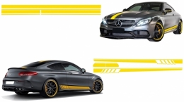 
Matrica csomag, oldal, motorháztető, visszapillantó matricák, matt sárga, Mercedes C205 A205 14+ modellekhez-image-6063322