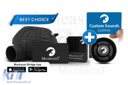 MaxhausT Version 4 Active Sound exhaust system sound simulator kit with High Speaker, Deep Speaker, and Bridge module