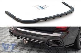 Maxton Design add-on with vertical ribs for rear bumper diffuser suitable for BMW X7 G07 after 2018, black lacquer - ABBMSX6008596