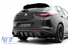 Maxton Design Additiv für den Heckstoßfänger-Diffusor geeignet für Alfa Romeo Stelvio nach 2016, schwarz lackiert-image-6132187