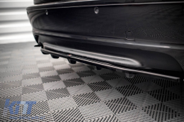 Maxton Design Additiv für Diffusor mit vertikalen Finnen, geeignet für den hinteren M Technik Stoßfänger am BMW 3er E46 Coupe 1999-2003, schwarz lackiert-image-6143428