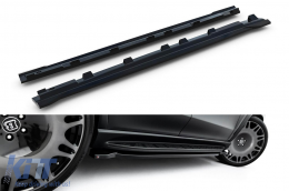 Maxton Design additives for A Design-Line side skirts suitable for Mercedes GLS A Design-Line X167 after 2023, black lacquer