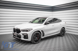 Maxton Design additives suitable for M side skirts for BMW X6 G06 after 2020, black lacquer-image-6236405