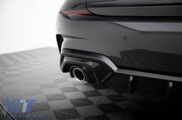 Maxton Design diffuser suitable for rear bumper of BMW 3 Series G20 sedan, G21 touring with M package 2018-2022, black lacquer, suitable for vehicles with towbar-image-6236145