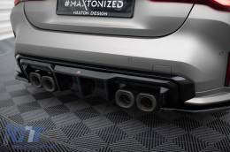 Maxton Design diffuser suitable for rear bumper of BMW M4 G82 Coupe, G83 Cabriolet, M3 G80 Sedan, G81 Touring after 2021 -oo--oo-, black lacquer-image-6236162