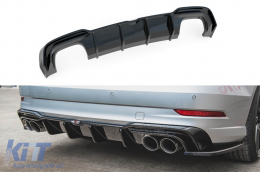 Maxton Design diffuser suitable for rear S3 bumper on Audi A3 8V sedan 2016-2020, black lacquer - ABAUSX6008204