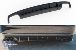 Maxton Design diffuser suitable for rear S8 bumper on Audi A8 D4 2015-2017, black lacquer - ABAUSX6008218