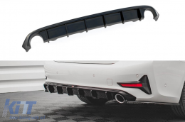 Maxton Design diffuser suitable for standard rear bumper of BMW 3 Series G20 sedan, G21 touring after 2018, black lacquer - ABBMSX6008403