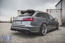 Maxton Design Diffusor geeignet für den hinteren S6, S-Line Stoßfänger am Audi A6 C7 Limousine, Avant 2014-2017, schwarz lackiert-image-6140476