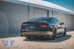 Maxton Design Diffusor geeignet für den hinteren S8 Stoßfänger am Audi A8 D4 2015-2017, schwarz lackiert-image-6140500