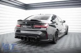 Maxton Design Diffusor geeignet für die hintere Stoßstange des BMW M4 G82 Coupe, G83 Cabriolet, M3 G80 Limousine, G81 Touring nach 2021 -oo--oo-, schwarze Lackierung-image-6236164