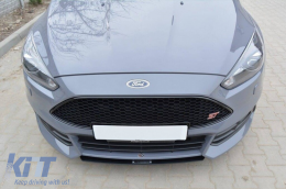 Maxton Design Racing Typ 3 Spoiler geeignet für die vordere ST Stoßstange am Ford Focus 2015-2018, matt schwarz-image-6236838