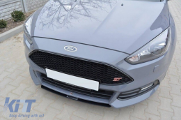 Maxton Design Racing Typ 3 Spoiler geeignet für die vordere ST Stoßstange am Ford Focus 2015-2018, matt schwarz-image-6236839