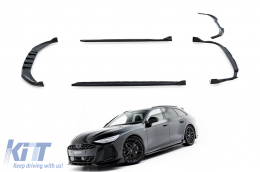 Maxton Design S-Line Type 2 Spoiler Kit suitable for side skirts, front, rear bumper, and roof of Audi A6 S-Line Avant C9 after 2025, black lacquer - ABSA6020534