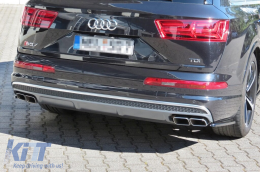 Maxton Design side extensions suitable for rear SQ7, S-Line bumper on Audi Q7 2015-2019, black lacquer