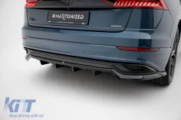Maxton Design Spoiler geeignet für den Heckstoßfänger des Audi Q8 2018-2023, schwarz lackiert-image-6140336
