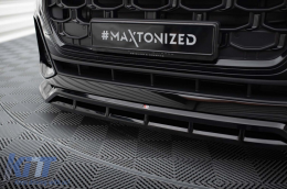 Maxton Design Spoiler geeignet für die Front-S-Line-Stoßstange am Audi SQ8, Q8 nach 2023, schwarz lackiert-image-6140316