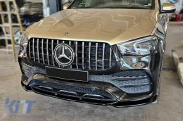 Maxton Design Spoiler geeignet für Front A Design, A Design-Line Stoßstange am Mercedes GLE Coupe C167, SUV W167 2019-2023, schwarz lackiert-image-6153520