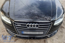 Maxton Design Spoiler geeignet für Frontstoßstange des Audi A8 D4 2013-2017, schwarz lackiert-image-6140229