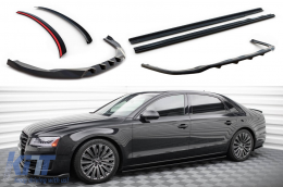 Maxton Design spoiler kit suitable for front, rear bumper, and trunk of Audi A8 D4 2013-2017, long wheelbase - ABSA6020538