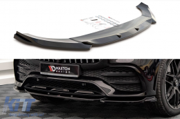 Maxton Design spoiler suitable for front A Design, A Design-Line bumper on Mercedes GLE Coupe C167, SUV W167 2019-2023, black lacquer - ABMESX6010881