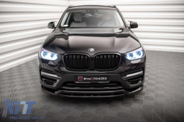 Maxton Design spoiler suitable for front bumper of BMW X3 G01 2017-2021, black gloss-image-6144016