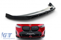 Maxton Design spoiler suitable for front bumper of BMW X3 G45 with M package after 2024, black lacquer - ABBMSX6008560