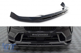 Maxton Design spoiler suitable for front bumper of BMW X7 G07 with M package after 2022, black lacquer - ABBMSX6008592