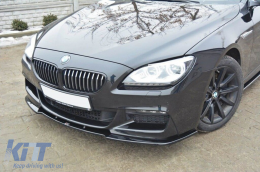 image-2-Maxton Design spoiler suitable for front M Technik bumper on BMW 6 Series Gran Coupe F06 after 2013, black lacquer