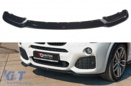 Maxton Design spoiler suitable for front M Technik bumper for BMW X3 F25 2014-2017, black lacquer - ABBMSX6008558