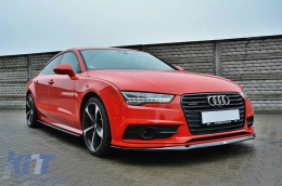 image-9-Maxton Design spoiler suitable for front S7, S-Line bumper on Audi A7 C7 2014-2017, black lacquer
