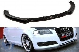 Maxton Design spoiler suitable for standard front bumper of Audi A3 8P 2008-2013, black lacquer - ABAUSX6008137
