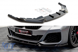 Maxton Design spoiler version 1 suitable for front M-Technik bumper on BMW 5 Series G30 sedan, G31 touring after 2020, black lacquer - ABSB6020602