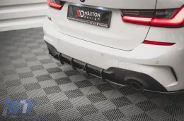 Maxton Design Street Pro tipo accessorio per diffusore del paraurti posteriore adatto per BMW Serie 3 G20 berlina, G21 touring dopo il 2018, nero opaco-image-6143396