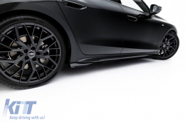 Maxton Design version 1 S-Line type spoiler set suitable for side skirts, front, rear bumper and roof of Audi A6 S-Line C9 Avant after 2025, gloss black-image-6235674