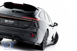 Maxton Design version 1 S-Line type spoiler set suitable for side skirts, front, rear bumper and roof of Audi A6 S-Line C9 Avant after 2025, gloss black-image-6235677