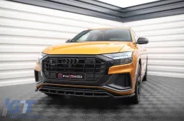 Maxton Design Version 1 Spoiler geeignet für die Front-S-Line-Stoßstange des Audi Q8, SQ8 nach 2018, schwarz lackiert-image-6140396