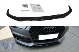 image-45-Maxton Design Version 1 Spoiler geeignet für die vordere RS7 Stoßstange am Audi A7 C7 2014-2017, in Carbonfarbe