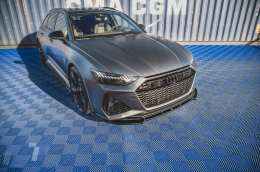 Maxton Design Version 1 Spoiler geeignet für die vordere RS6, RS7 Stoßstange des Audi RS6, RS7 C8 2019-2023, schwarzer Lack-image-6235796