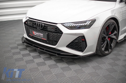 Maxton Design Version 1 Spoiler geeignet für die vordere RS6, RS7 Stoßstange des Audi RS6, RS7 C8 2019-2023, schwarzer Lack-image-6235798