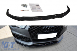 Maxton Design version 1 spoiler suitable for front RS7 bumper on Audi A7 C7 2014-2017, carbon color - ABAUSX6008201