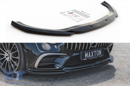Maxton Design version 1 spoiler suitable for front A Design bumper on Mercedes CLS C257 after 2018, black lacquer - ABMESX6010856