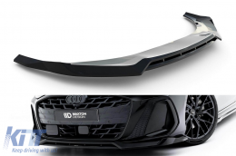 Maxton Design version 1 spoiler suitable for front S-line bumper of Audi A6 S-line C9 Avant after 2025, black lacquer - ABSA6020527