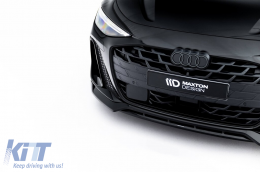 Maxton Design version 1 spoiler suitable for front S-line bumper of Audi A6 S-line C9 Avant after 2025, black lacquer-image-6235601