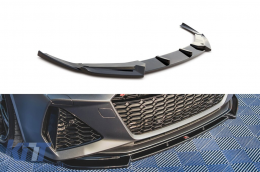 Maxton Design version 1 spoiler suitable for front RS6, RS7 bumper of Audi RS6, RS7 C8 2019-2023, black lacquer
