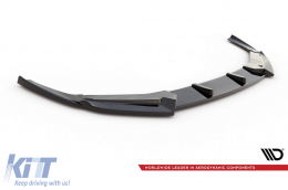 Maxton Design version 1 spoiler suitable for front RS6, RS7 bumper of Audi RS6, RS7 C8 2019-2023, black lacquer-image-6235794