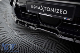 Maxton Design version 1 spoiler suitable for front bumper of BMW X5 M F95 after 2023, black lacquer-image-6236378