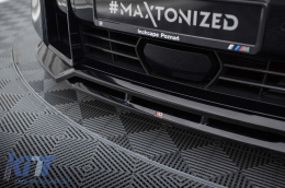 Maxton Design version 1 spoiler suitable for front bumper of BMW XM G09 after 2022, black lacquer-image-6236451